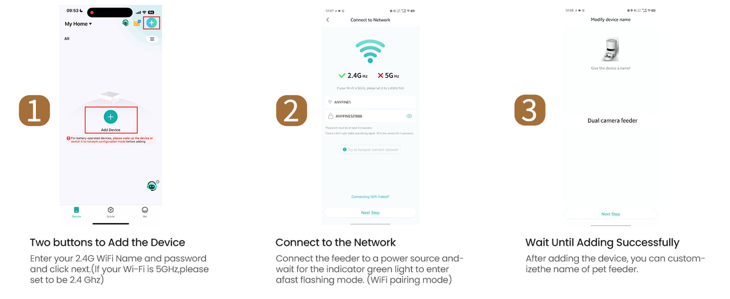 Smart WiFi Pet Feeder – 1080P Dual Camera, Night Vision, Voice Control, Programmable Schedule – White