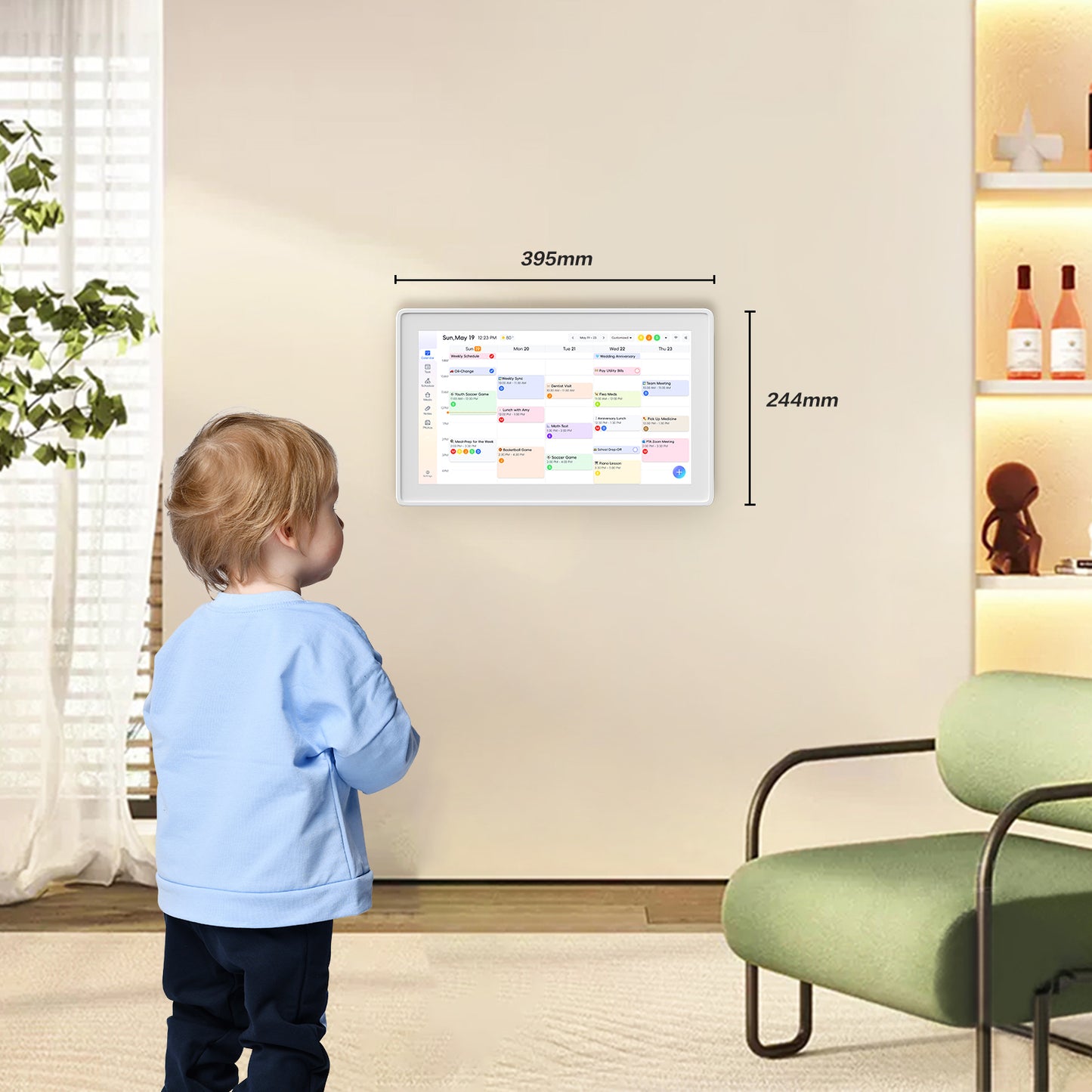 Acpouw 15.6in All-in-One Touchscreen Family Digital Calendar and Chore Chart, Smart Sync Interactive Display & Switchable Digital Photo Frame — Perfect for Organizing Your 2026 Schedule