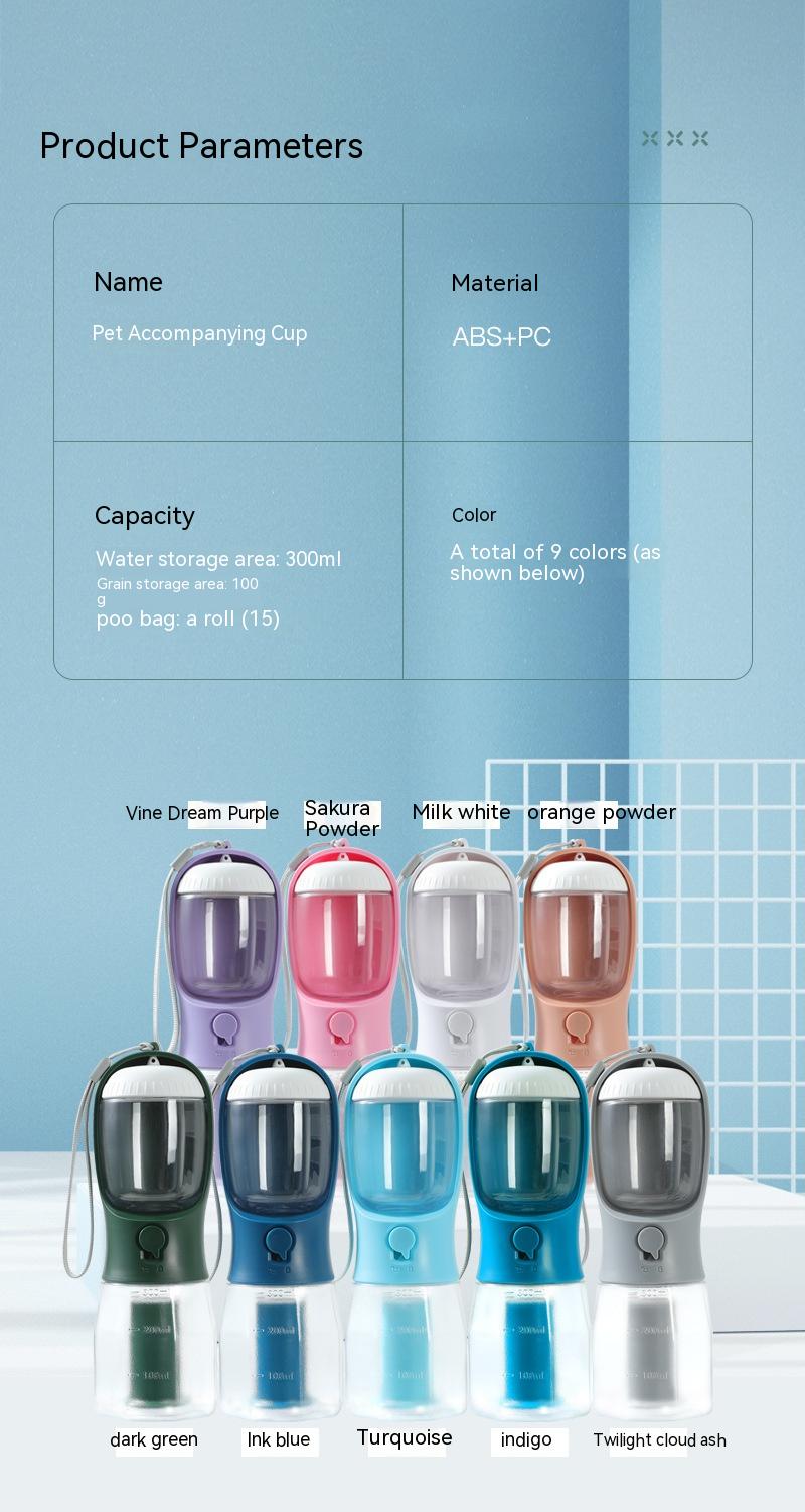 Pet Supplies Dog Water Bottle Drinking Dog Food Trash Bag 3-in-1 Portable Small Multi-functional Pet Water Bottle,Pet Supplies Dog Water Bottle,Water Drinking Dog Food Waste Bag 3-in-1