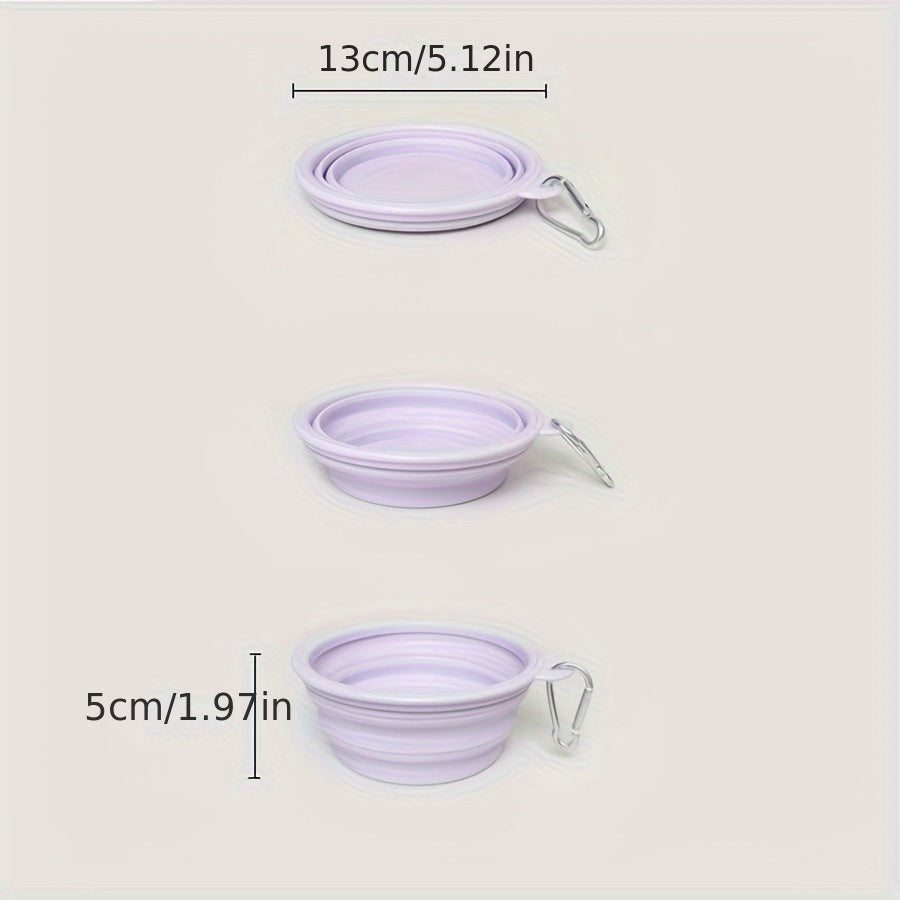 11.83oz Portable Foldable Pet Bowl – Macaron Color, Travel Silicone Bowl