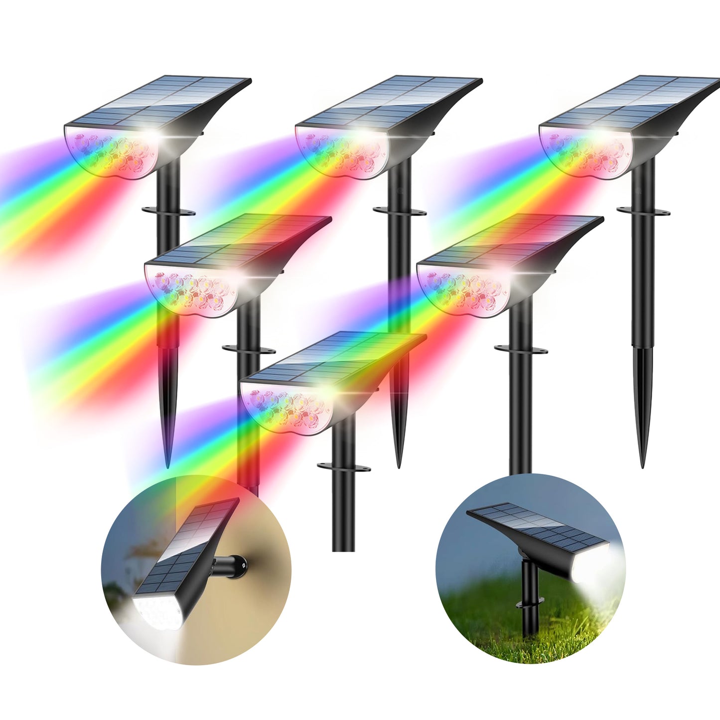 Acpouw Solar Lights Outdoor, Solar Spot Lights Outdoor 3000K Warm White, Solar Landscape Spotlights for Garden Yard Patio Driveway Porch