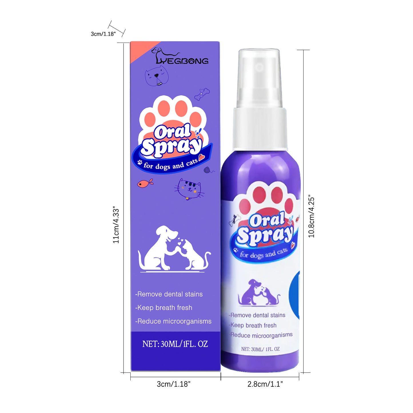 Cat and dog teeth cleaning ,remove tooth stains Fresh ,Pet oral care spray