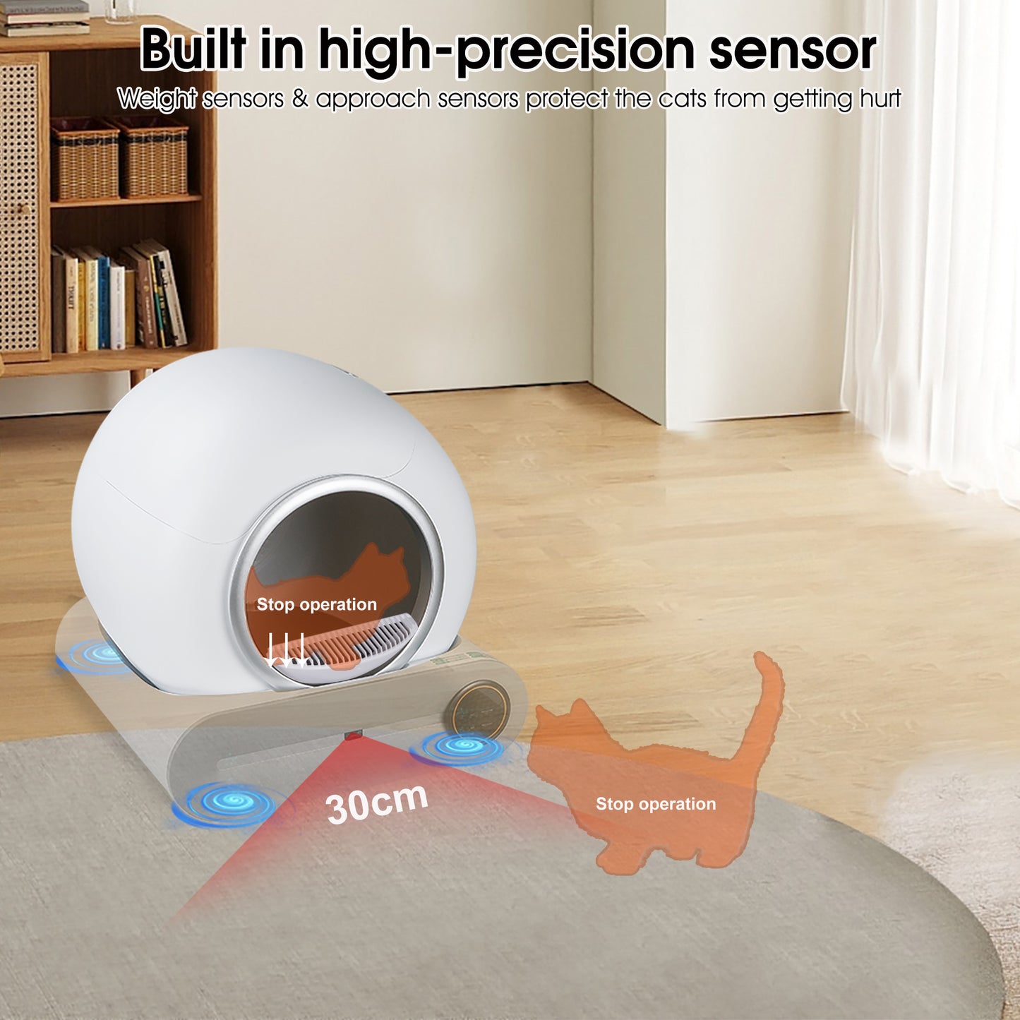 Self-cleaning litter box,Smart automatic litter box,Automatic scooping and deodorizing litter box