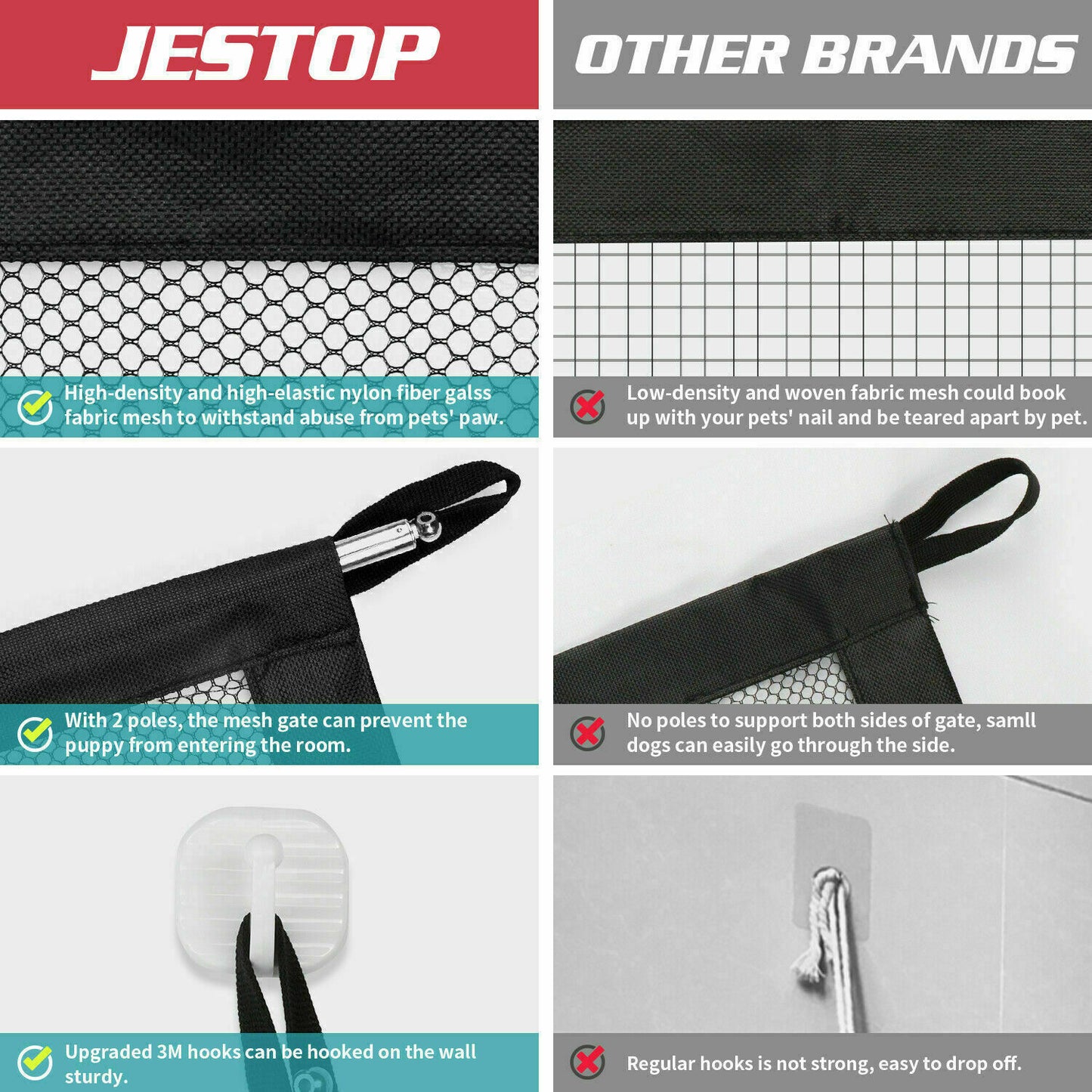 Magic Pet Gate,Mesh Dog Gate,Puppy Gates and Baby Gate,Dog Safety Fence,Pet Safety Gate Mesh Fence