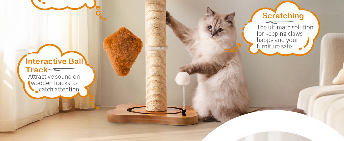 ROBOTIME ,MEWOOFUN,Cat Scratching Post With Bed