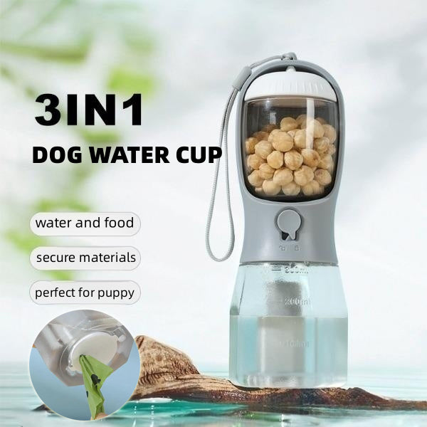 Pet Supplies Dog Water Bottle Drinking Dog Food Trash Bag 3-in-1 Portable Small Multi-functional Pet Water Bottle,Pet Supplies Dog Water Bottle,Water Drinking Dog Food Waste Bag 3-in-1
