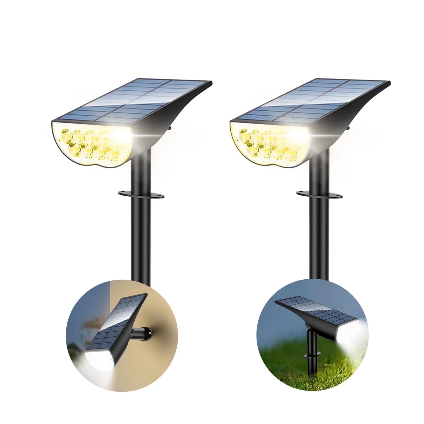 Acpouw Solar Lights Outdoor, Solar Spot Lights Outdoor 3000K Warm White, Solar Landscape Spotlights for Garden Yard Patio Driveway Porch
