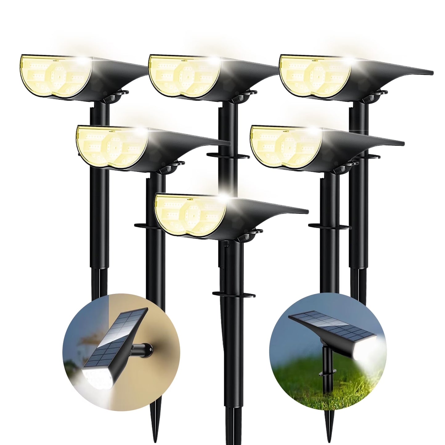 Acpouw Solar Lights Outdoor, Solar Spot Lights Outdoor 3000K Warm White, Solar Landscape Spotlights for Garden Yard Patio Driveway Porch