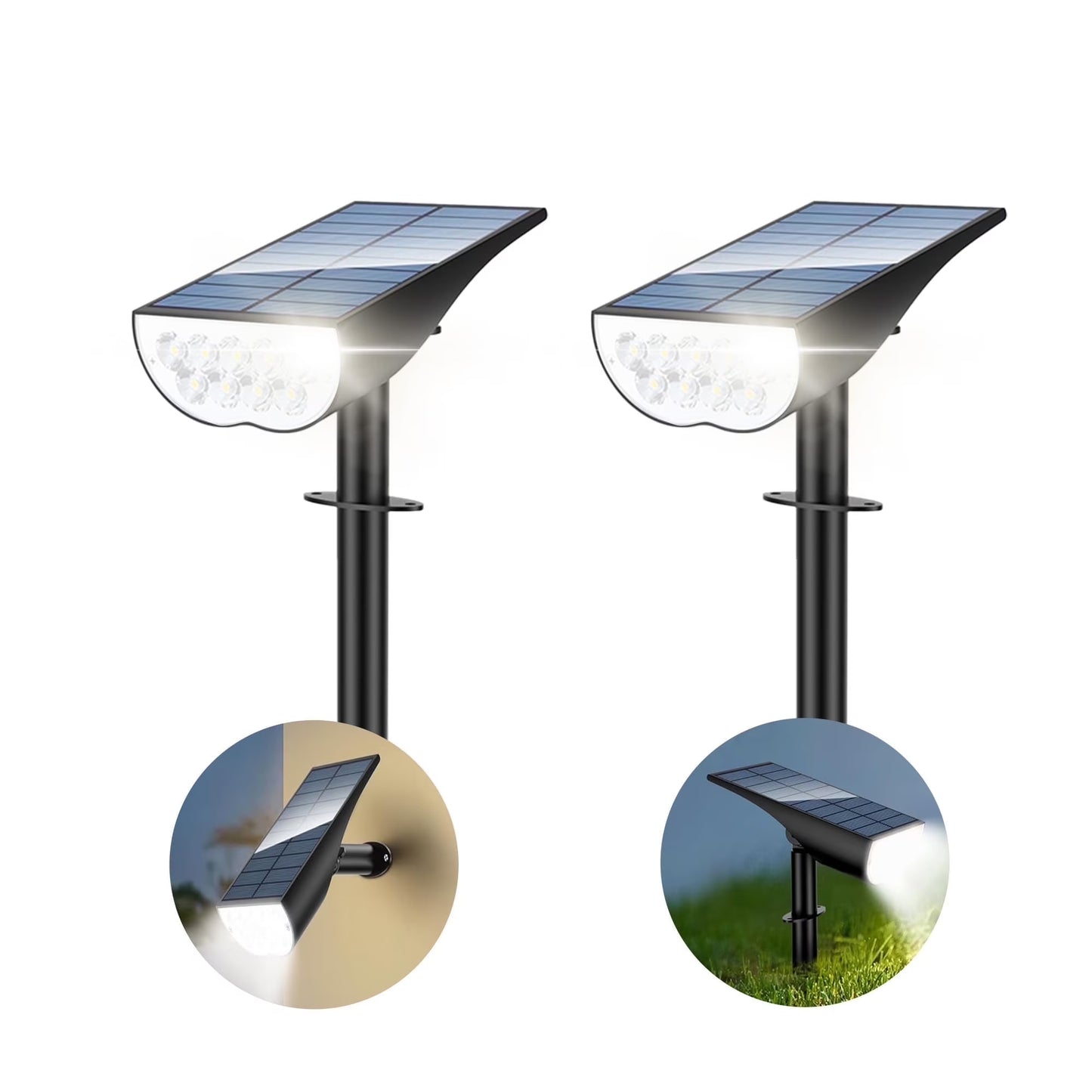 Acpouw Solar Lights Outdoor, Solar Spot Lights Outdoor 3000K Warm White, Solar Landscape Spotlights for Garden Yard Patio Driveway Porch