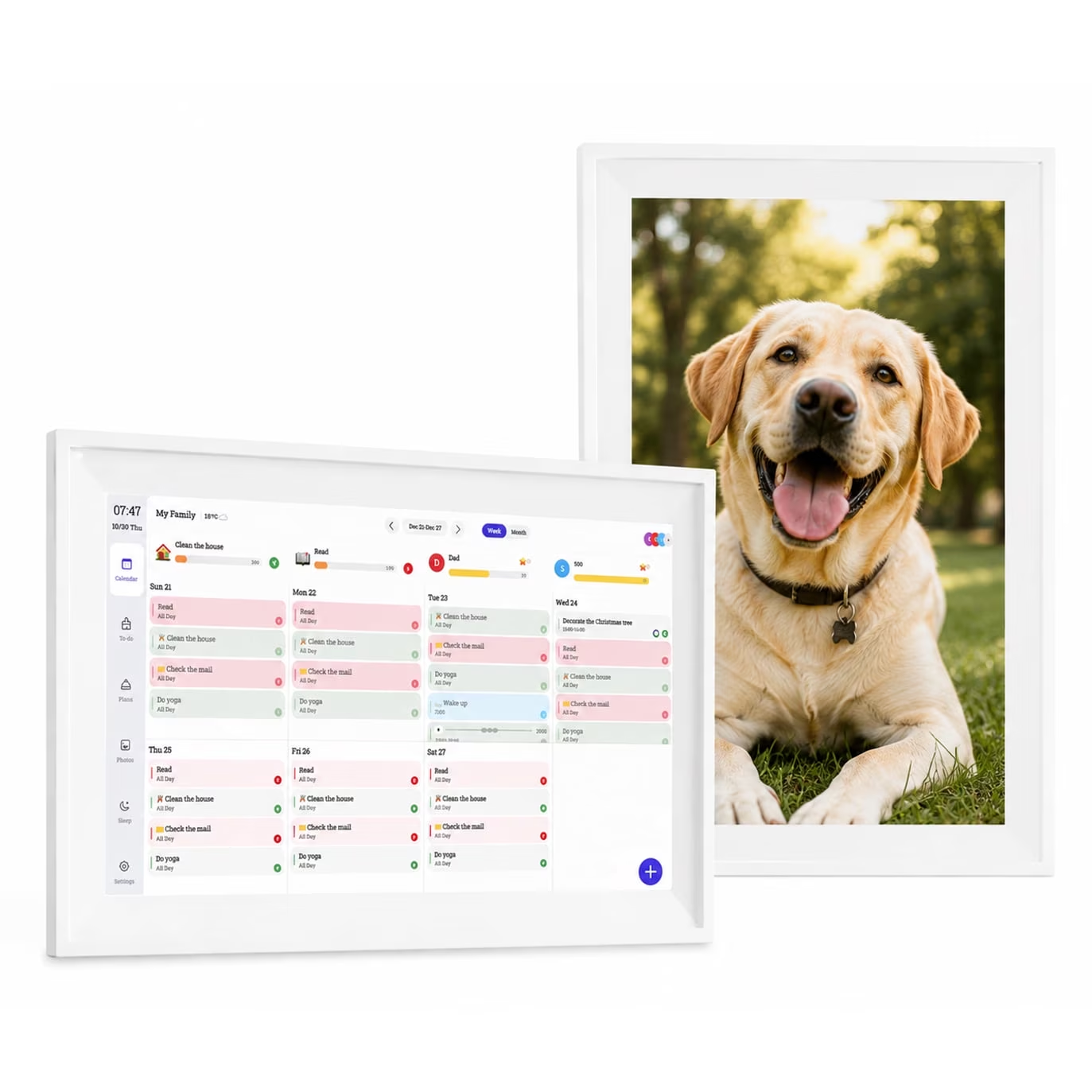 KissRabbit Digital Calendar, 15.6 inch Smart Family Calendar with Touchscreen, Wall & Desk Mount, Electronic Planner and Chore Chart