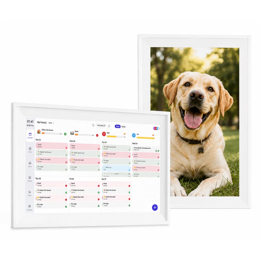 KissRabbit Digital Calendar, 15.6 inch Smart Family Calendar with Touchscreen, Wall & Desk Mount, Electronic Planner and Chore Chart