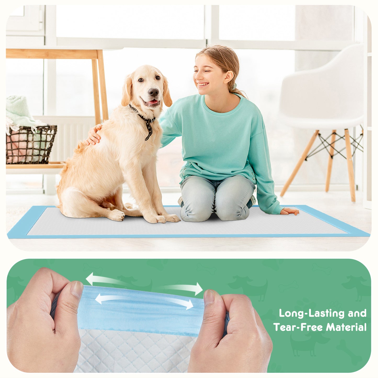 Puppy Pads, Leak-proof ,Quick-drying Disposable Dog, Pads, Absorbent Dog Pee Pads