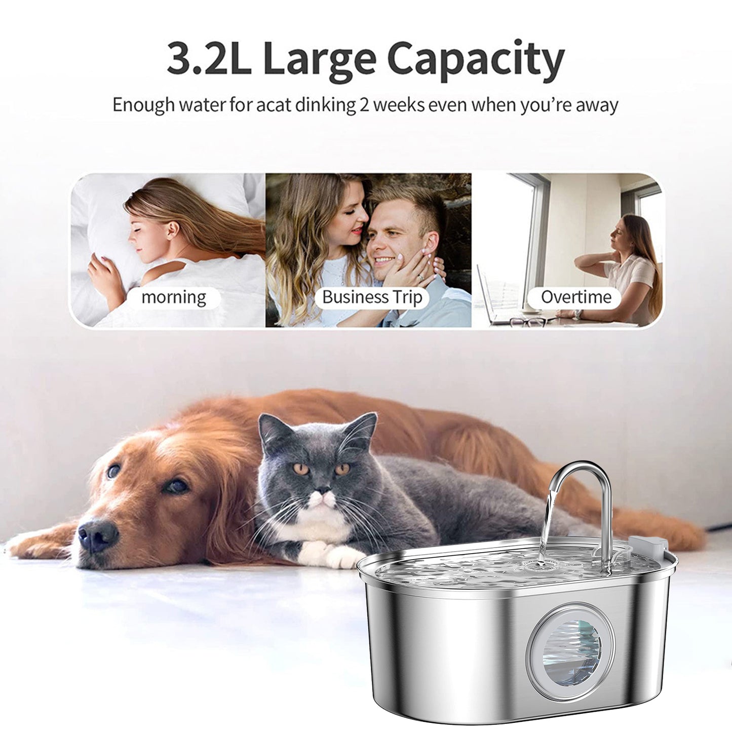 Indoor Pet Drinking Fountain - For Cats and Dogs