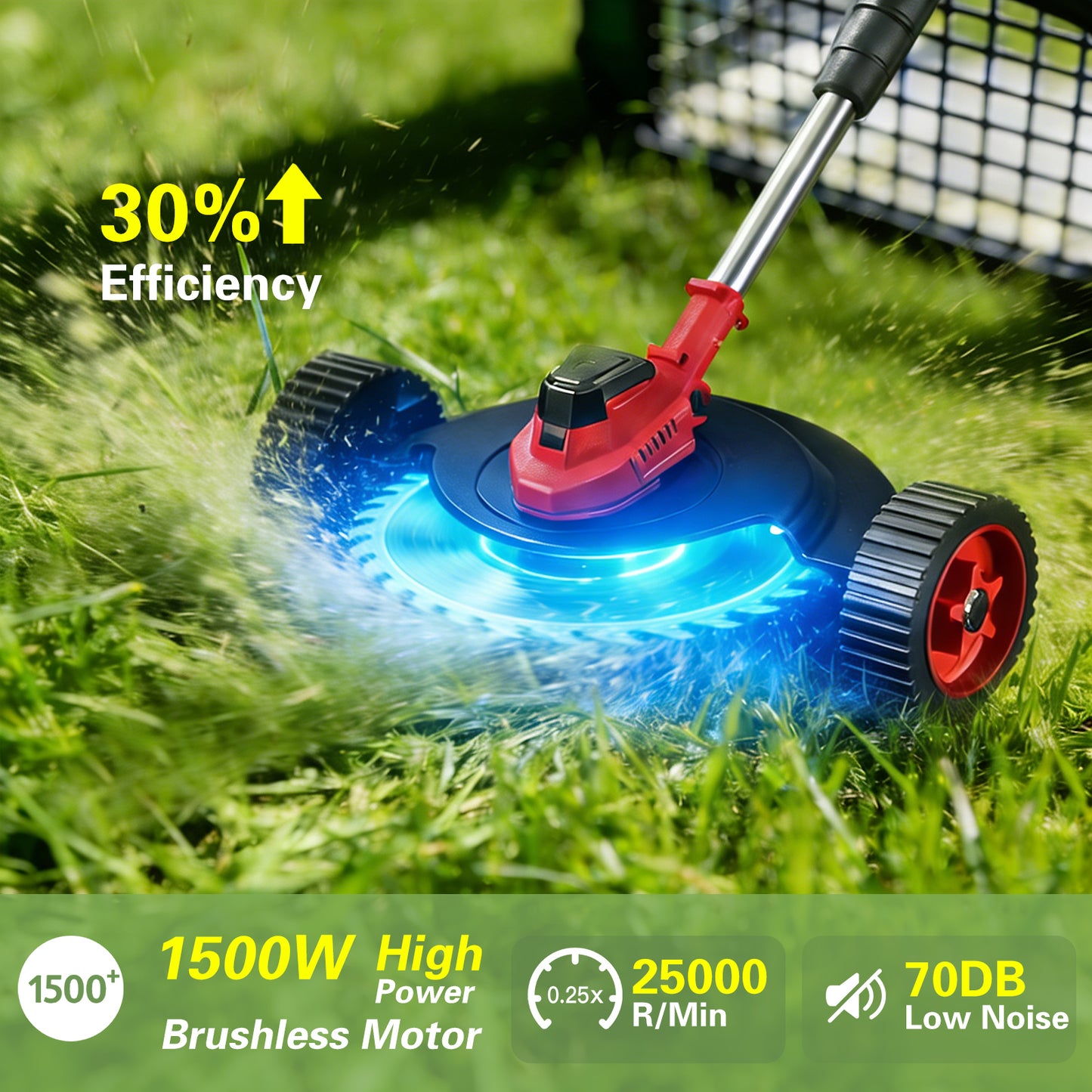 QUIETLEMON 9 inch 21V Cordless Electric Weed Eater, Battery Powered Weed Wacker & Lightweight Grass Trimmer with 4.0Ah Battery for Trimming and Edging