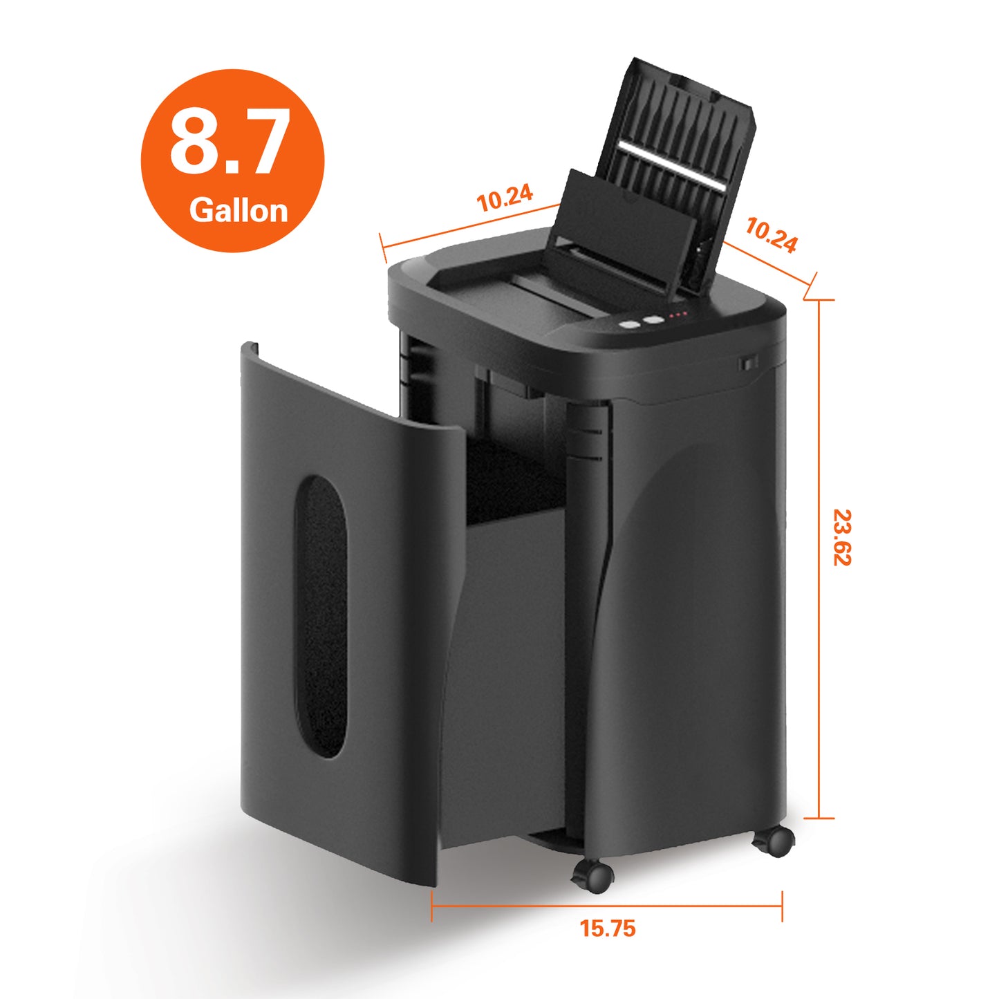 Acpouw 250-Sheet Auto Feed Micro-Cut Paper Shredder, P-5 Security, 8-Sheet Manual, 60-Min Run Time, 8.72 Gallon Bin, 60dB Quiet Heavy-Duty Office Shredder