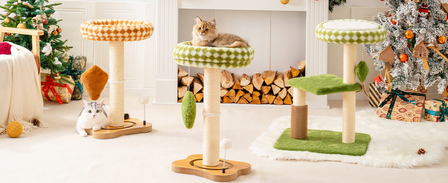 ROBOTIME,Mewoo,at Scratching Post,Small Cat Tower