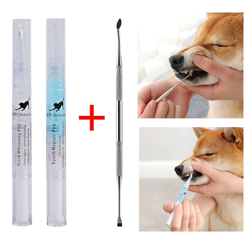 Dogs and Cats Toothbrush Pen,Pet Teeth Whitening Pen,Dog Cat Tartar Dental Calculus Cleaning Tool