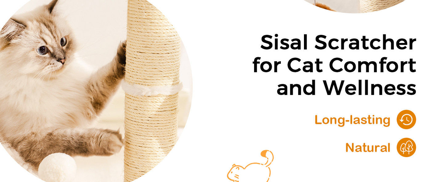 ROBOTIME ,MEWOOFUN,Cat Scratching Post With Bed