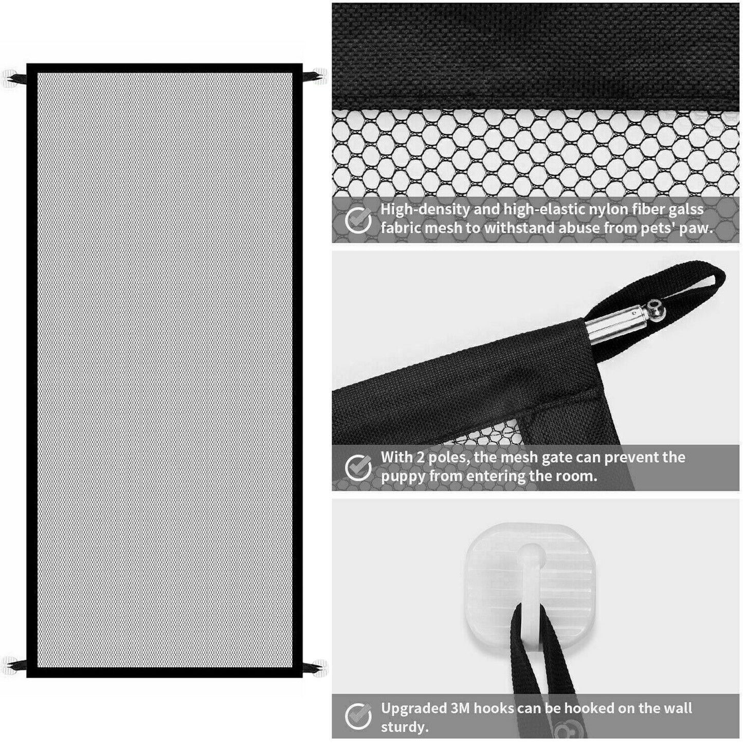 Magic Pet Gate,Mesh Dog Gate,Puppy Gates and Baby Gate,Dog Safety Fence,Pet Safety Gate Mesh Fence