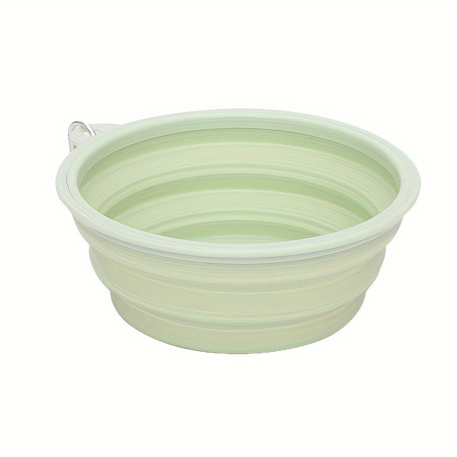 11.83oz Portable Foldable Pet Bowl – Macaron Color, Travel Silicone Bowl