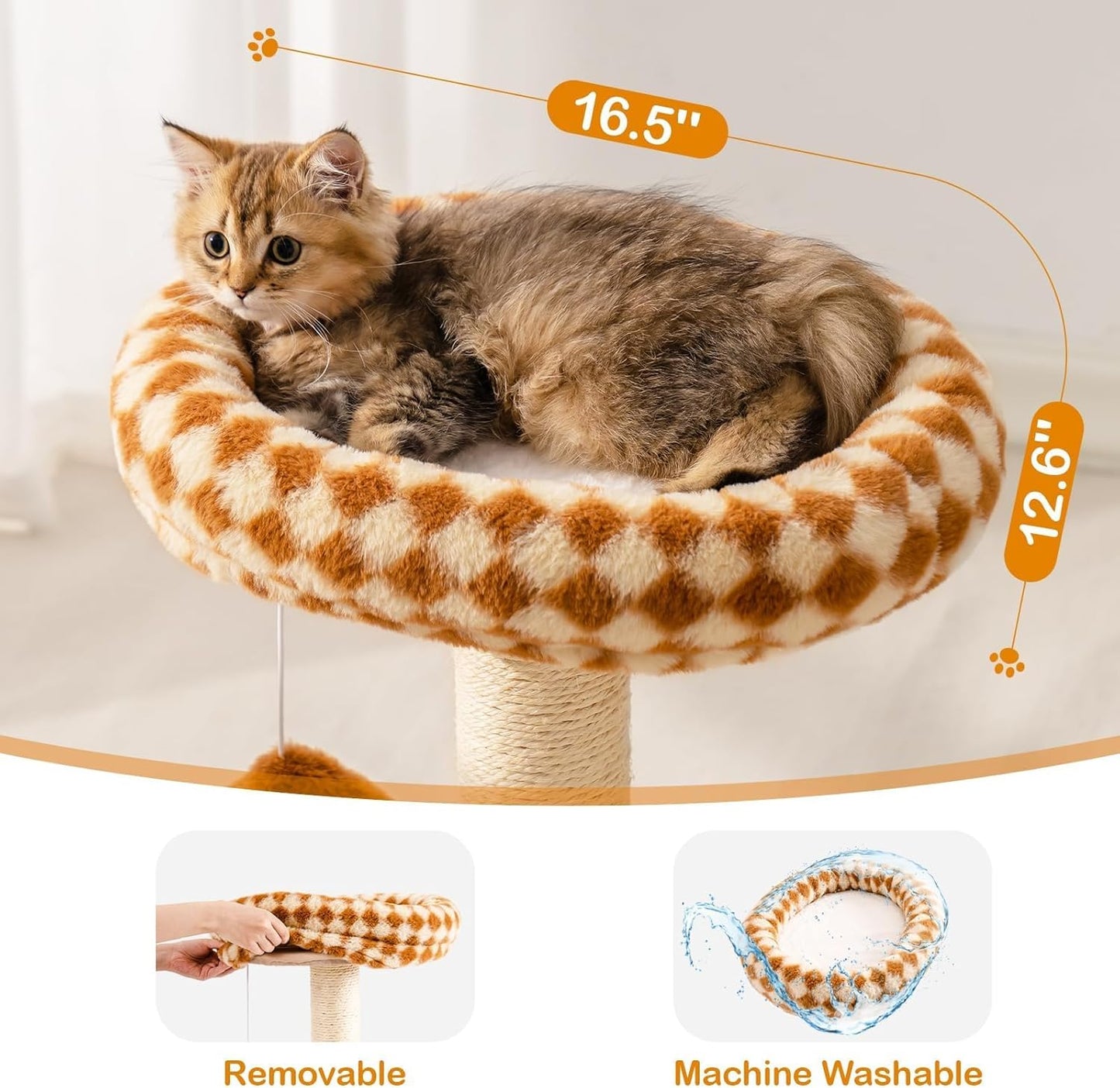 ROBOTIME ,MEWOOFUN,Cat Scratching Post With Bed
