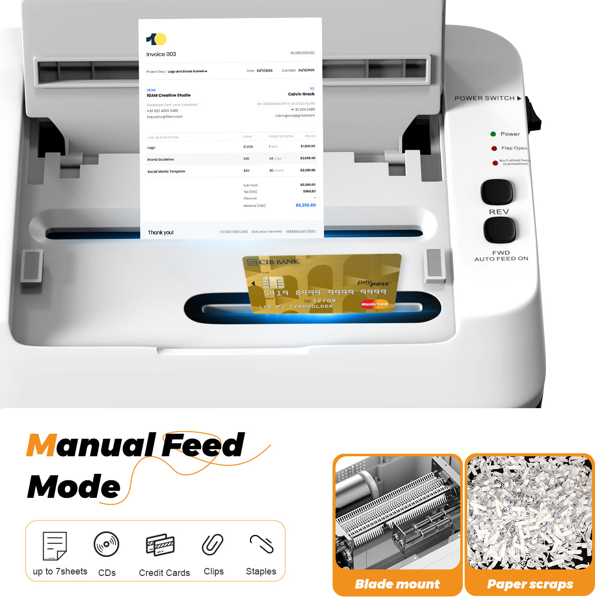 QUIETLEMON Heavy Duty Paper Shredder for Home Office, 150-Sheet Auto Feed Micro Cut Document Shredder, 5.3Gal Bin, P5 Security, Shreds Paper, Credit Card, CDs, Clips & Staples