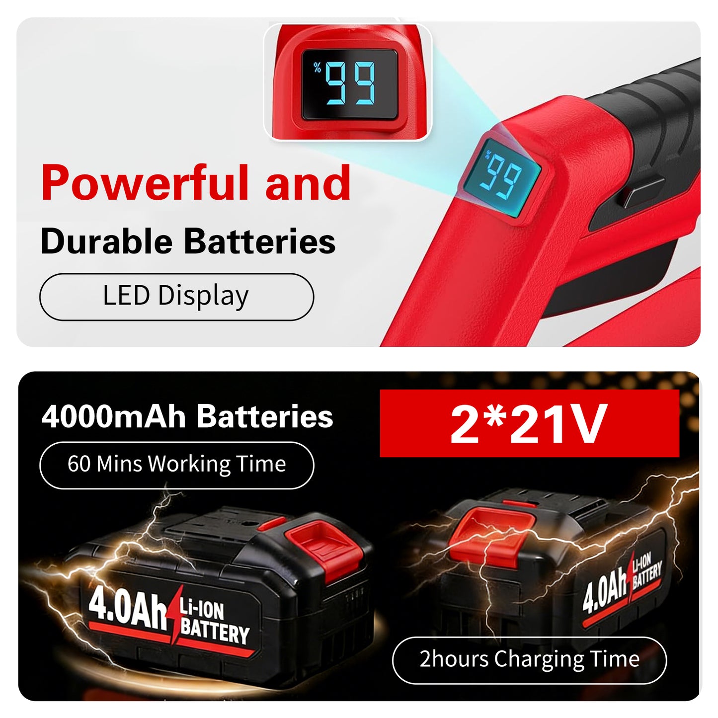 QUIETLEMON 9 inch 21V Cordless Electric Weed Eater, Battery Powered Weed Wacker & Lightweight Grass Trimmer with 4.0Ah Battery for Trimming and Edging