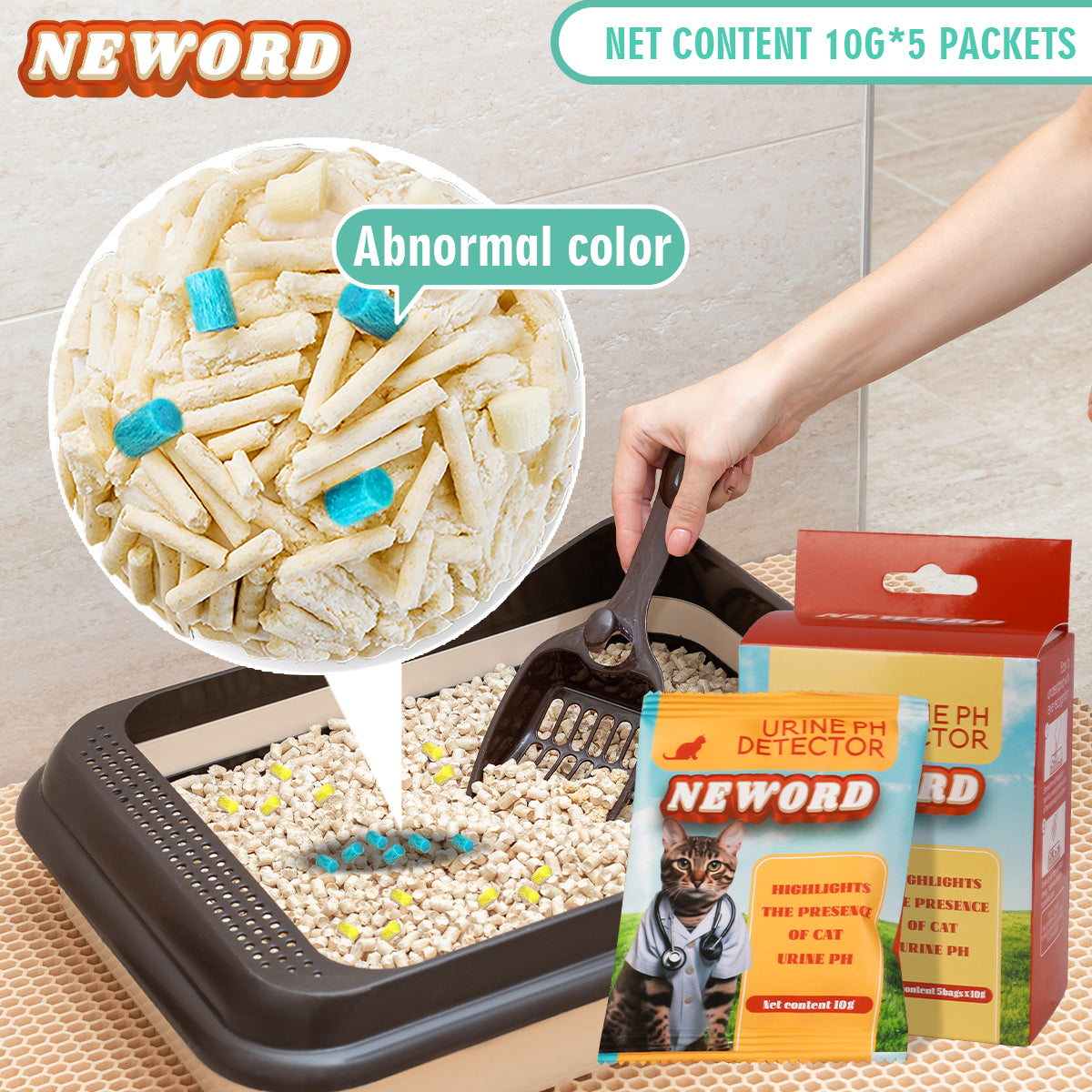 🟡 Product Title: Smart Color-Changing Cat Litter – Monitors Your Cat’s Health at Every Step