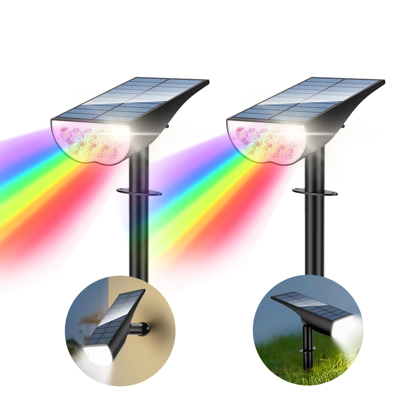 Acpouw Solar Lights Outdoor, Solar Spot Lights Outdoor 3000K Warm White, Solar Landscape Spotlights for Garden Yard Patio Driveway Porch