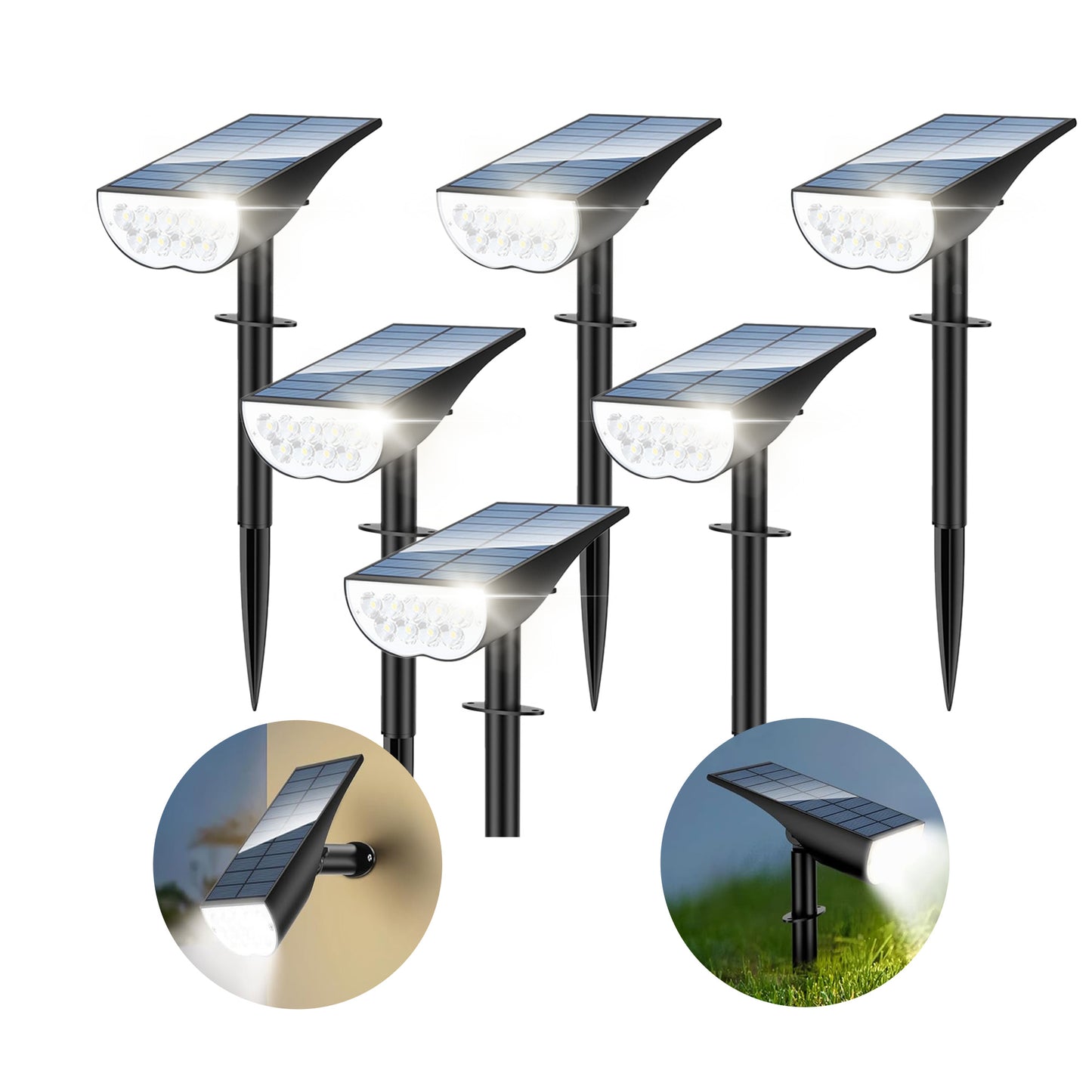 Acpouw Solar Lights Outdoor, Solar Spot Lights Outdoor 3000K Warm White, Solar Landscape Spotlights for Garden Yard Patio Driveway Porch