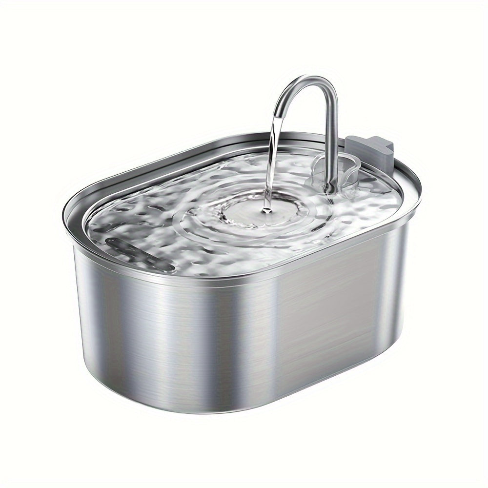 108.2oz Stainless Steel Smart Pet Water Fountain, USB Rechargeable, Faucet Design, Automatic Cat Water Dispenser
