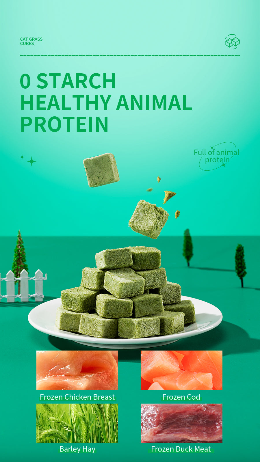 Cat grass , small,brick