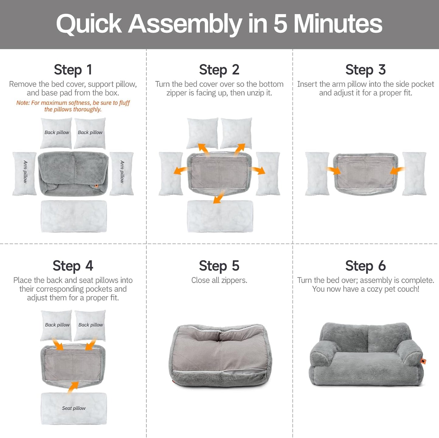 MEWOOFUN,Cat Bed,Washable Dog Beds,Fluffy Cat Couch,Non-Slip Bottom