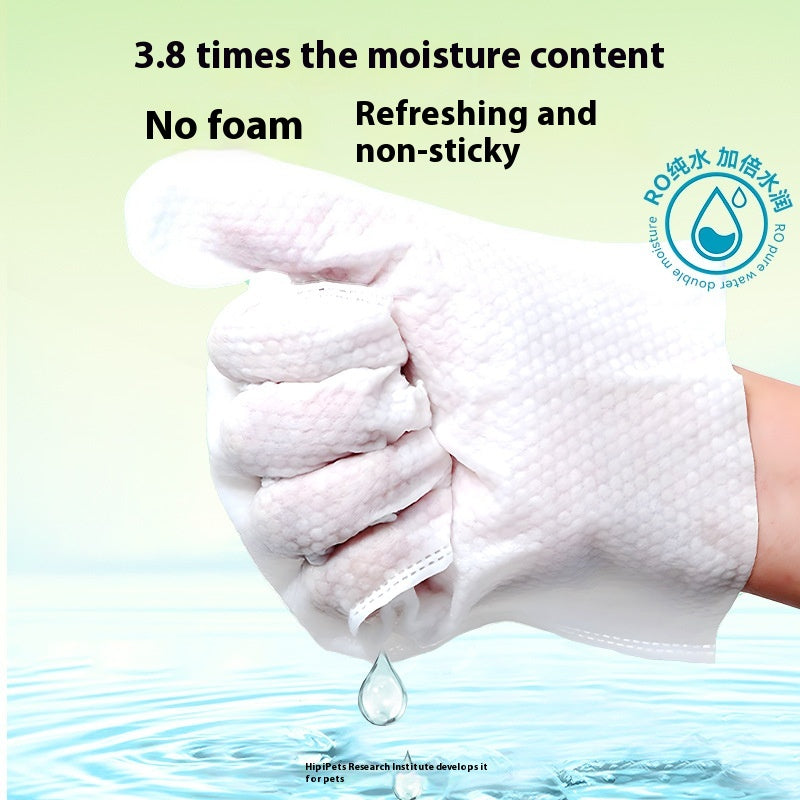 Pet No-Wash Cleaning Gloves Dog Bath Deodorizing Cat Puppy Kitten Dry Cleaning Cleaning Wipes Supplies6Piece,Pet,Bath