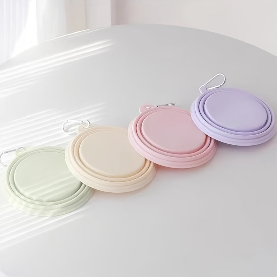 11.83oz Portable Foldable Pet Bowl – Macaron Color, Travel Silicone Bowl