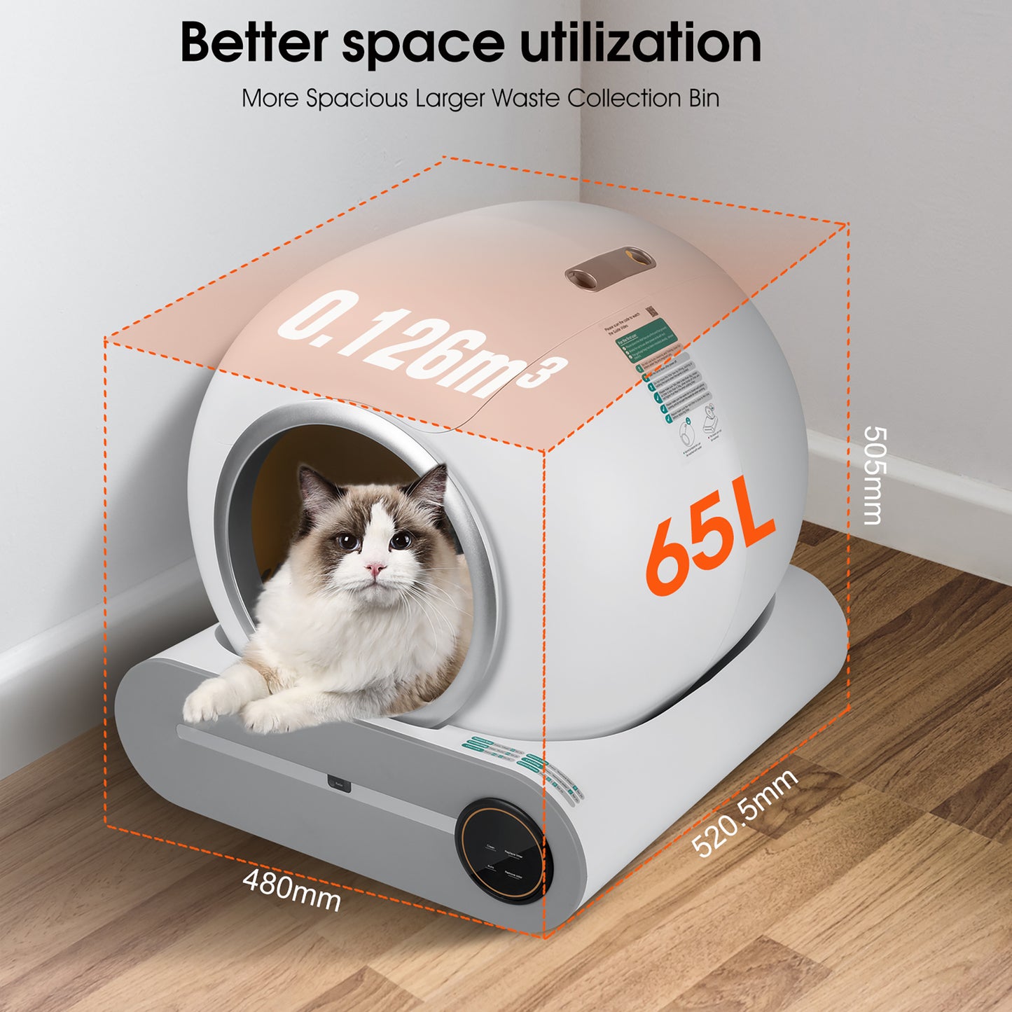 Self-cleaning litter box,Smart automatic litter box,Automatic scooping and deodorizing litter box