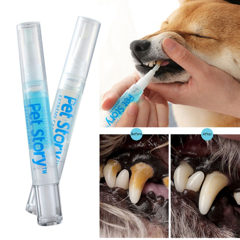Dogs and Cats Toothbrush Pen,Pet Teeth Whitening Pen,Dog Cat Tartar Dental Calculus Cleaning Tool