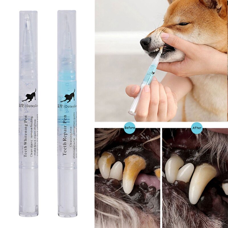 Dogs and Cats Toothbrush Pen,Pet Teeth Whitening Pen,Dog Cat Tartar Dental Calculus Cleaning Tool