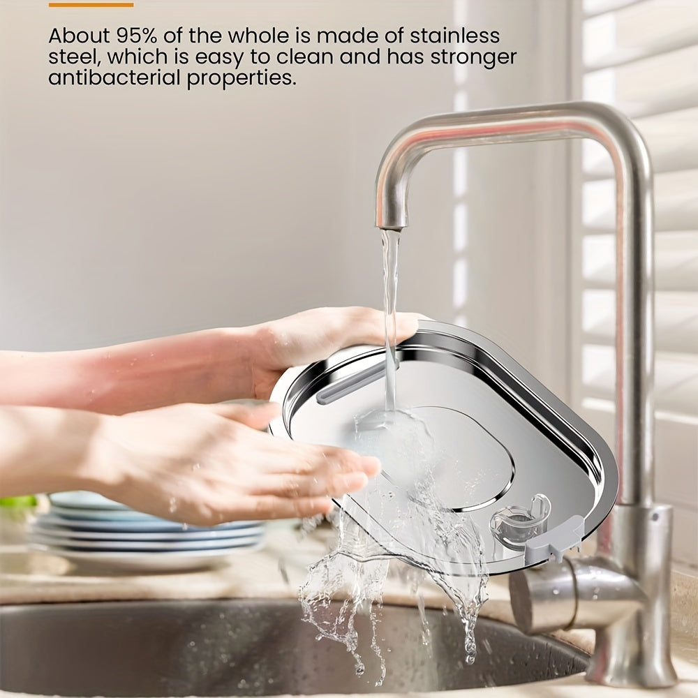 108.2oz Stainless Steel Smart Pet Water Fountain, USB Rechargeable, Faucet Design, Automatic Cat Water Dispenser