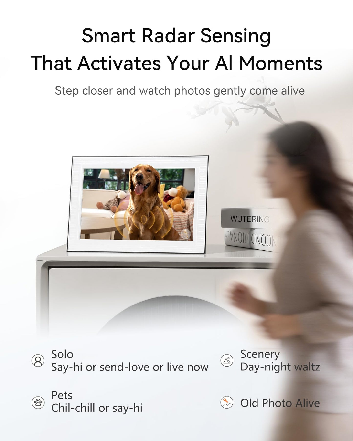 Homture 10.1in AI Magic Frame, WIFI Digital Picture Frame, Old Photo Alive,Unlimited & Free Cloud Storage Present for Mom Mother's Day