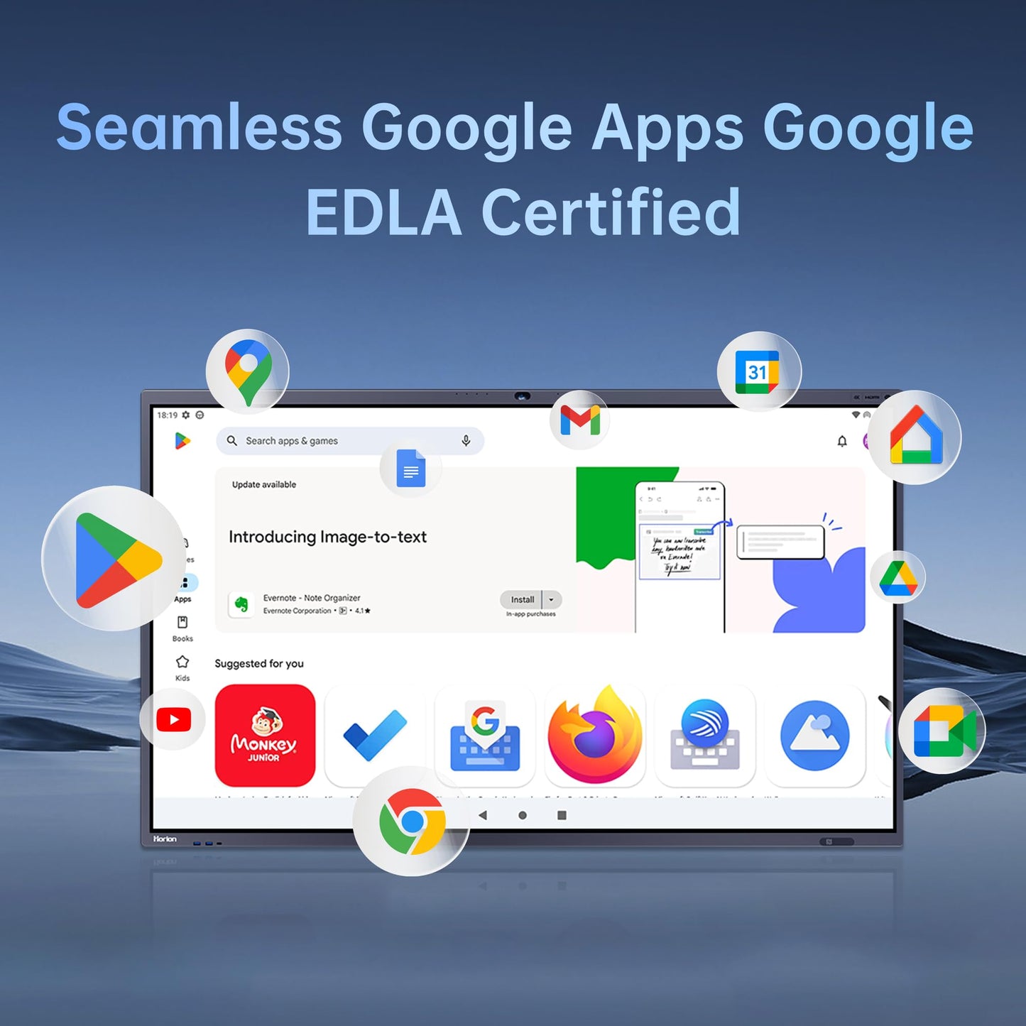 Horion 65-inch Smart Board 4k Interactive Display Digital Whiteboard with 48MP Camera Android 13 All in One 50-Point Multi-Touch Electronic Smart White Board for Office Classroom (with Wall Mount)