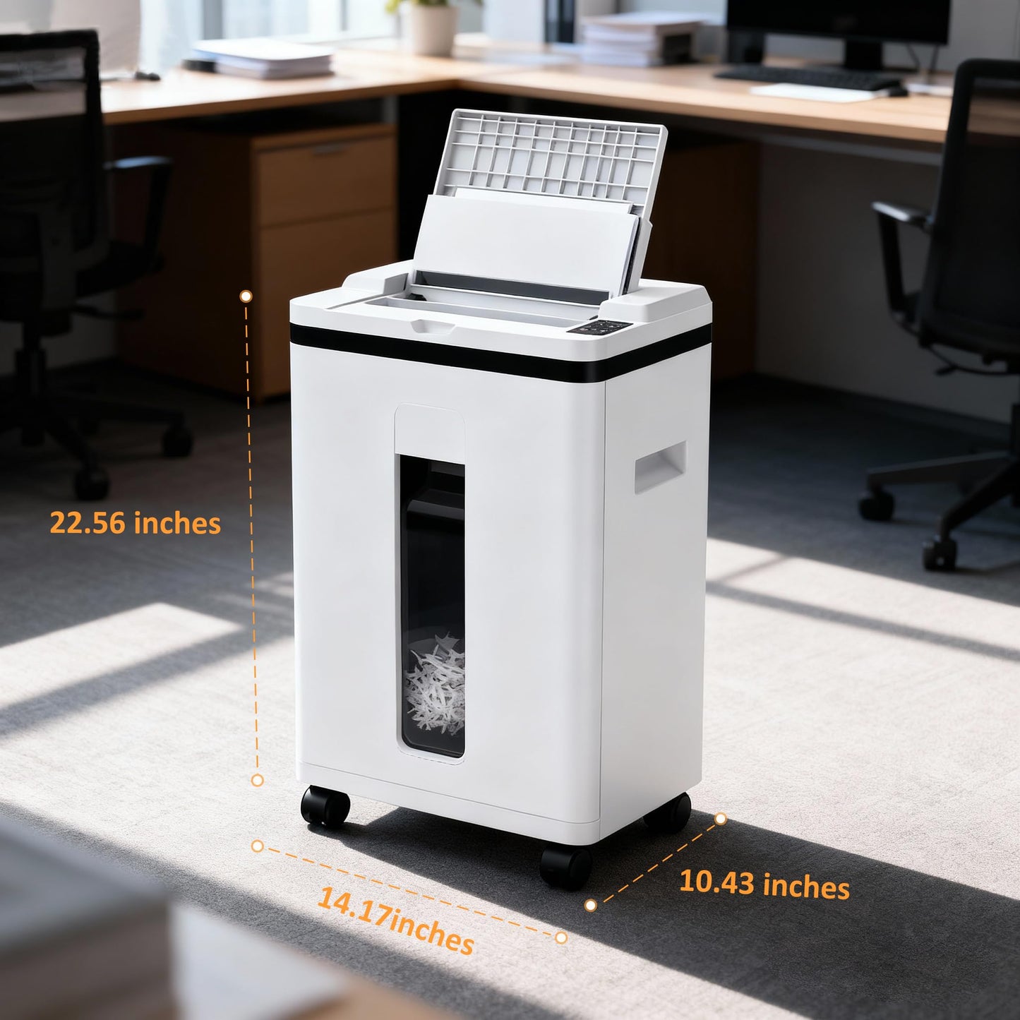 QUIETLEMON 200-Sheet Auto Feed Paper Shredder, Heavy Duty Micro Cut Shredders, 40 Min Non-Stop, P-5 Ultra Security Commercial Shredder for Home Office,5.8 Gal Bin, <60 dB
