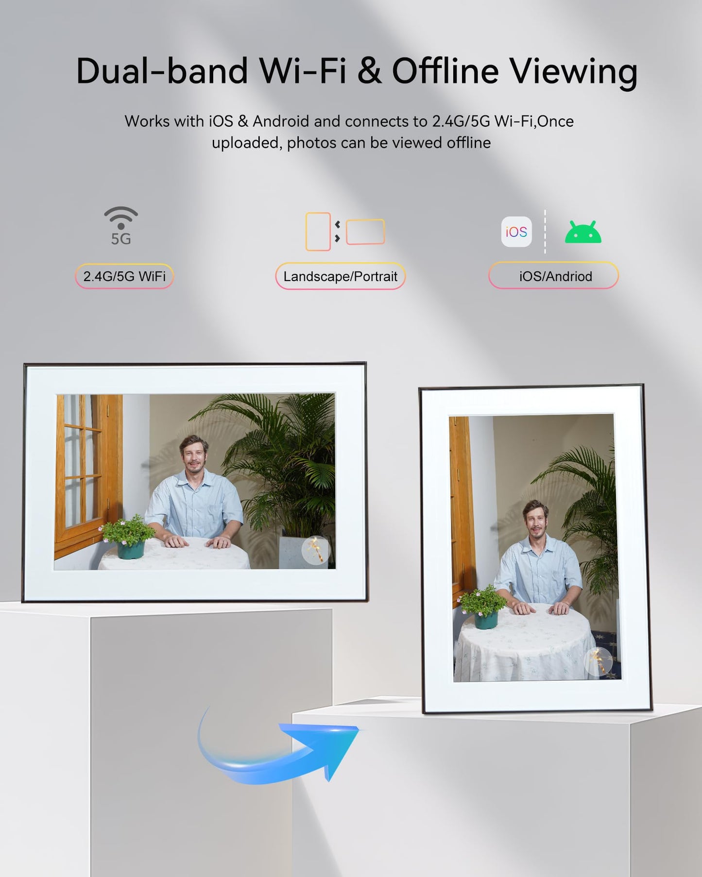 Homture 10.1in AI Magic Frame, WIFI Digital Picture Frame, Old Photo Alive,Unlimited & Free Cloud Storage Present for Mom Mother's Day